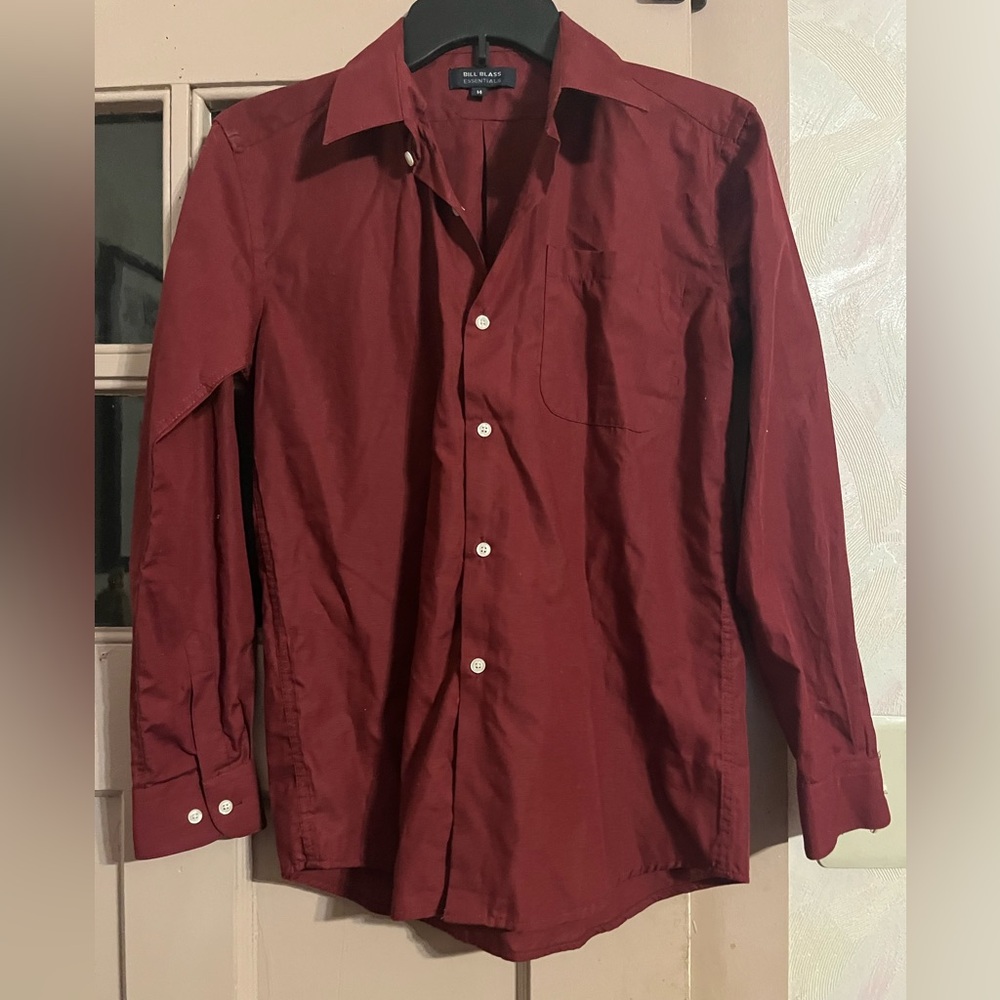 bill blass Boys' Button-Down Shirt in Burgundy
